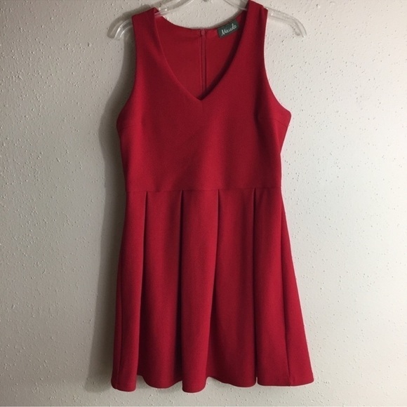 Maude Red Fit and‎ Flare Dress - Picture 5 of 11
